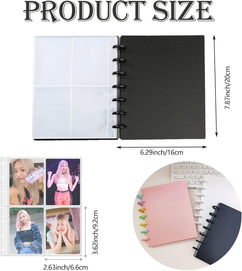 KASTWAVE Photocard Binder 3 Inch Photocard Holder Book Sleeves With 30Pcs Inner Pages Idol Album Business Cards Collect 6 Ring Photo Protectors Hold 240 Cards - Image 5