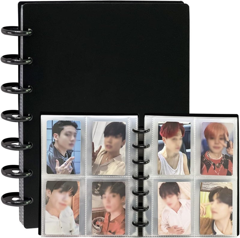 KASTWAVE Photocard Binder 3 Inch Photocard Holder Book Sleeves With 30Pcs Inner Pages Idol Album Business Cards Collect 6 Ring Photo Protectors Hold 240 Cards - Image 1