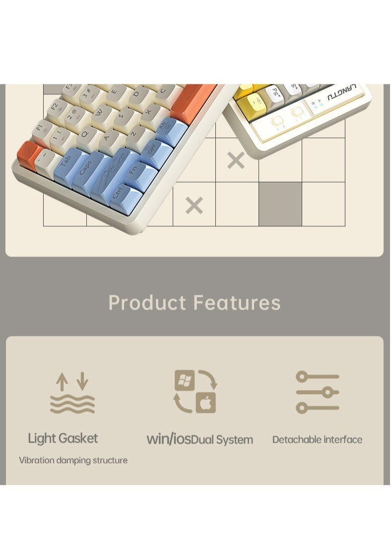 GULFLINK GK85 Wired Mechanical Keyboard Noise Absorbing Hostway Linear Switch Keyboard RGB Backlights Gaming Keyboard White - Image 3