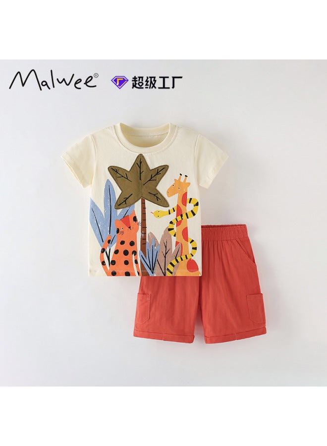 Boys Suit European And American Children Round Neck T-shirt Two-piece Casual Clothing