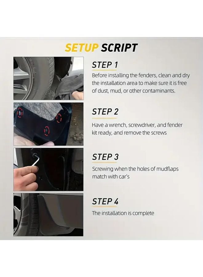 4pcs All Terrain Car Mudguards Front Rear Wheel Protection Heavy Duty Splash Resistant - Image 5