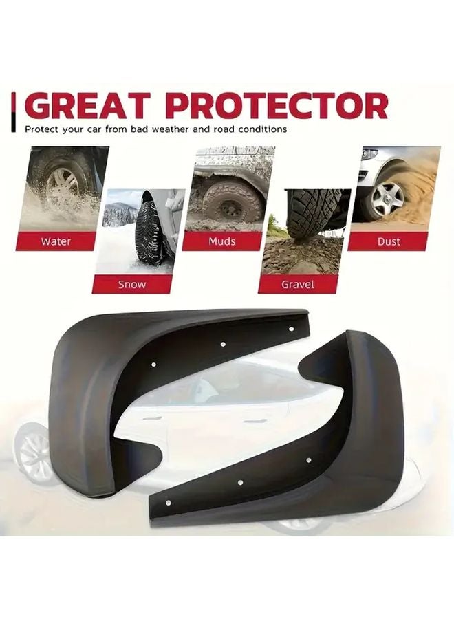 4pcs All Terrain Car Mudguards Front Rear Wheel Protection Heavy Duty Splash Resistant - Image 1