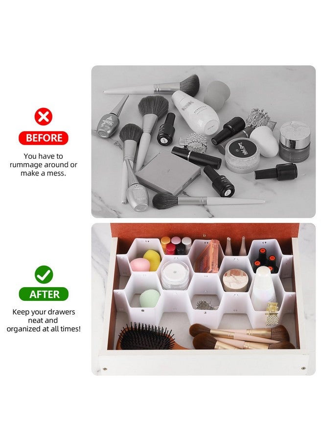 Ohlove 32Pcs Honeycomb Drawer Organizer Divider For Underwear Socks Bras Ties Belts Scarves (112 Slots) - Image 4