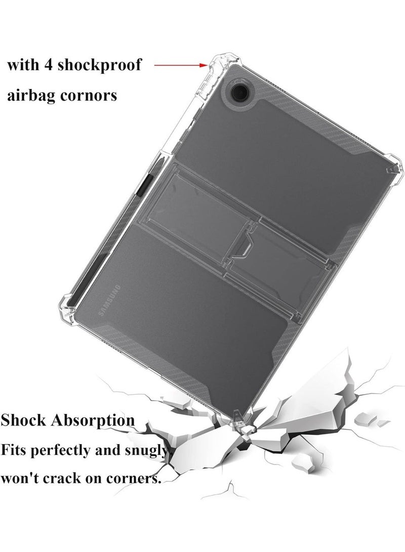 Transparent Stand Case for Samsung Galaxy Tab S6 Lite 10.4-Inch 2024/2022/2020 Case Shockproof,Thin Slim Lightweight Anti-Yellowing Bumper, Kickstand Cover, with Pencil Holder - Clear - Image 5