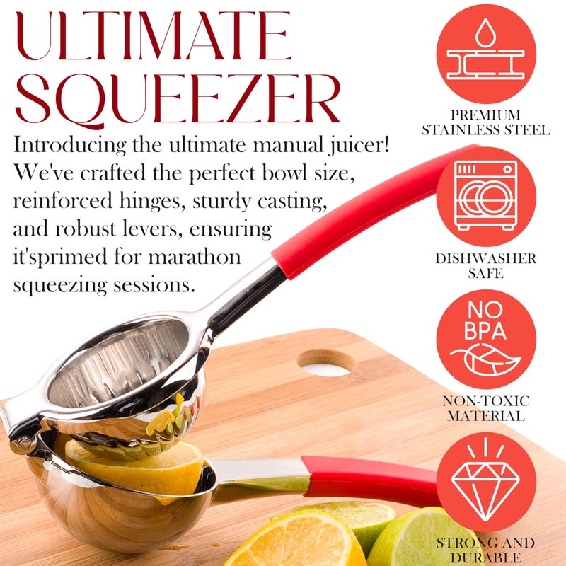 Bellemain Citrus Juicer | Metal Lemon Squeezer | Lime and Lemon Juicer Stainless Steel with Silicone Handles | Manual Juicer, Citrus Squeezer, Hand Held Juicer | Bar Juicer for Bartender Accessories - Image 5
