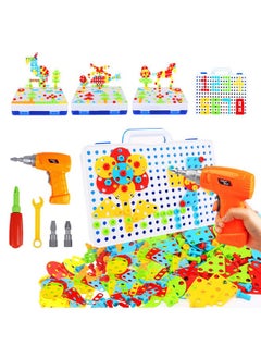 HAPTIME Stem Toys For 3 4 5 6 Year Old,Design And Drill Toy For Kid,Construction Games With Toy Drill,Creative Engineering Building Kits,Kid Play Toolbox For Toddler Preschool,Educational Toys For Boy & Girl  - Image 1