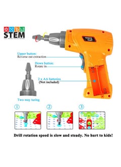 HAPTIME Stem Toys For 3 4 5 6 Year Old,Design And Drill Toy For Kid,Construction Games With Toy Drill,Creative Engineering Building Kits,Kid Play Toolbox For Toddler Preschool,Educational Toys For Boy & Girl  - Image 4