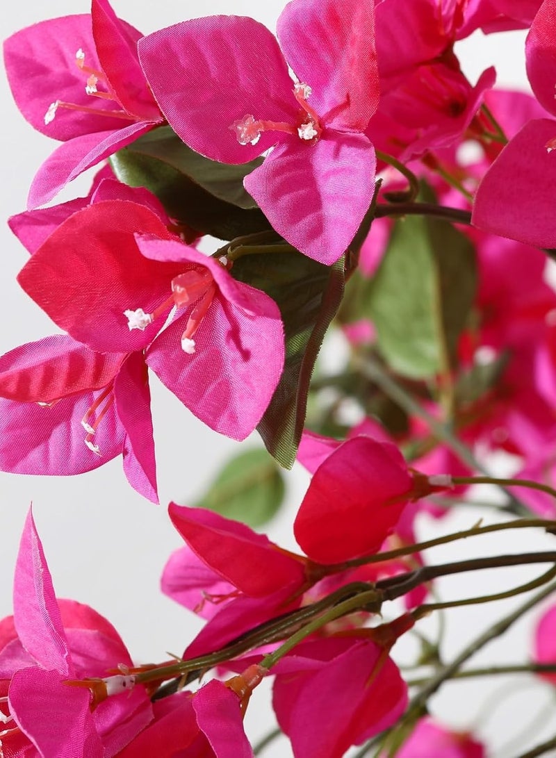 Generic 120cm Artificial Tree Tall Potted Fake Bougainvillea Trees for Outdoor Indoor Office Wedding Home Decor Lifelike Faux Plants with Wood Trunk and Pink Flowers  - Image 2