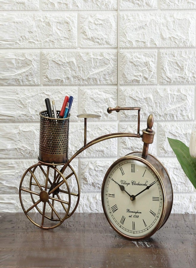 CRAFT TREE Metal Wall Clock for Living Room, Bedroom, Office, Kitchen, Home and Hall, Antique Latest Cycle Design Big Size Modern Wall Watch for Home Decor - Image 1