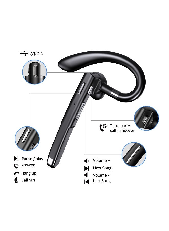 Generic - YYK520 Wireless Bluetooth-compatible Earphone Handsfree Business Headset Mini Earbuds Built-in Mic for Car Driving - Image 1