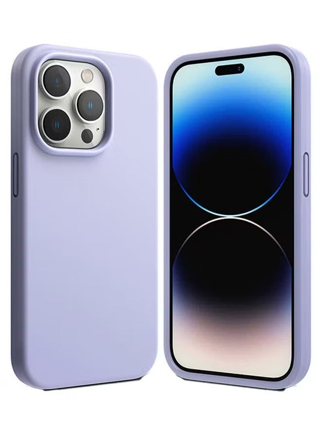IAF Silicone Case For iPhone 14 Pro Max Lightweight Flexible Scratch Resistant Soft Microfiber Full Body Protective Cover Lavender