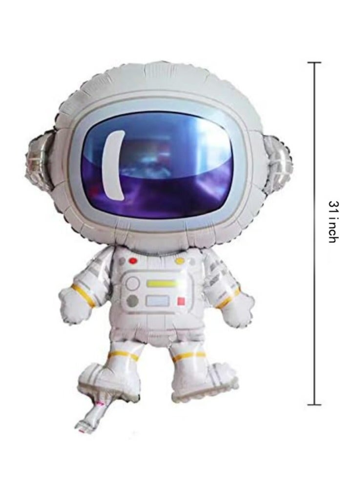 4-Pack Cute Large Size Outer Space Cartoon Balloons Astronaut Balloons Rocket Balloons for Kids Planet Themed Party Supplies Baby Shower Birthday Party - Image 2