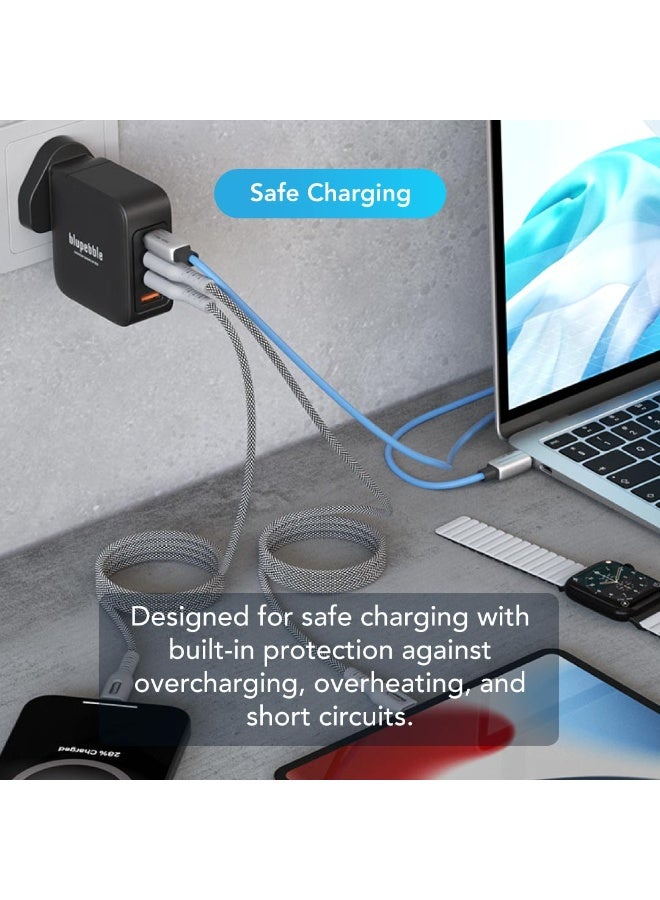 blupebble PowerFlow 240W USB-C to USB-C Fast Charging Cable 2M | PD 3.1 Ultra-Speed Data & Power Cable for iPhone 16, iPhone 15, MacBook, Samsung, iPad, Laptop & Android Devices | Braided, Durable & Safe - Image 4