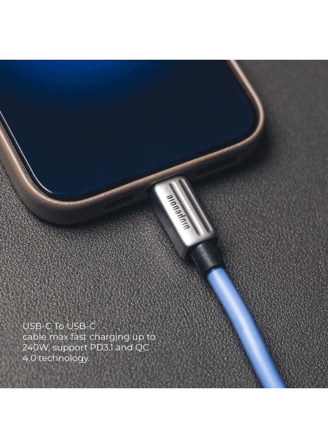 blupebble PowerFlow 240W USB-C to USB-C Fast Charging Cable 2M | PD 3.1 Ultra-Speed Data & Power Cable for iPhone 16, iPhone 15, MacBook, Samsung, iPad, Laptop & Android Devices | Braided, Durable & Safe - Image 5