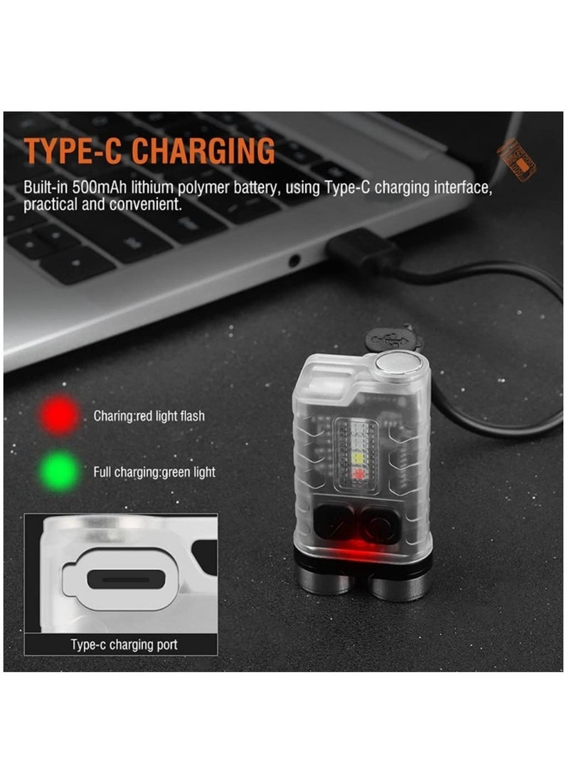 Captaintech 900 Lumen Mini Flashlight - USB Rechargeable Keychain EDC Light, Super Bright Waterproof Tactical LED with Magnetic Base for Camping, Hiking, and Emergency Situations.  - Image 5