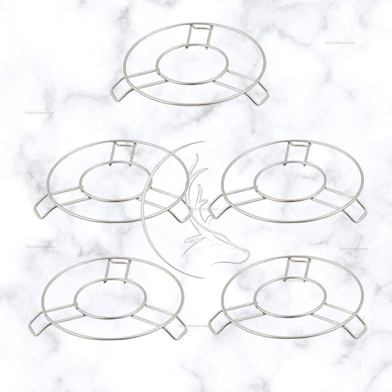 THE COOK HOUSE THE COOK HOUSE - Stainless Steel Round Table Ring, Hot Pot Stand, Hot Pan/Vessel Holder for Dining Table, Cooker/Steamer/Matka Stand, Kitchen Rack - Medium (5)  - Image 2