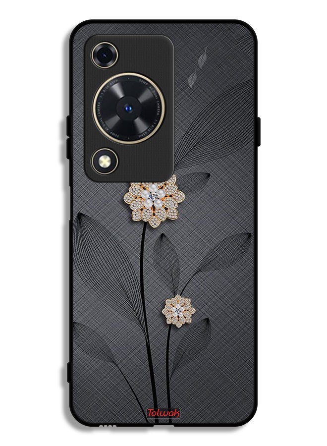 Tolwak Huawei Nova Y72S Protective Case Cover Diamond Flowers Art