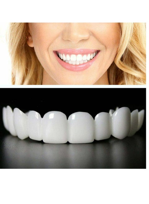 Teeth Veneers Smile Instant Temporary Tooth Kit Decoration Perfect Braces Whitening Alternative No Pain No Shot No Drilling Fix Smile in Minutes Upper Teeth Lower Teeth Separate Box