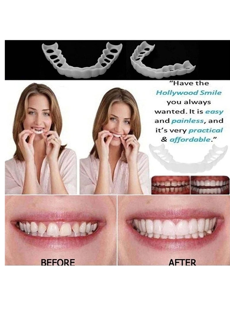 SYOSI - Teeth Veneers Smile Instant Temporary Tooth Kit Decoration Perfect Braces Whitening Alternative No Pain No Shot No Drilling Fix Smile in Minutes Upper Teeth Lower Teeth Separate Box - Image 1