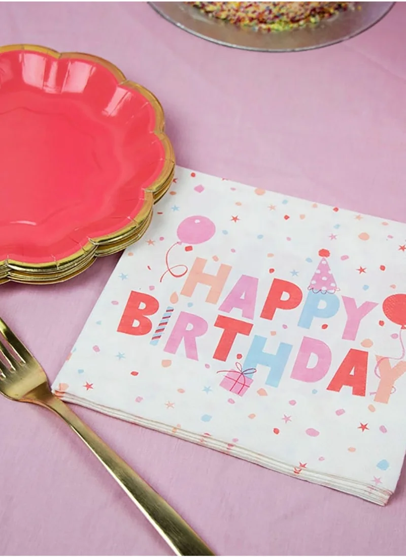 Talking Tables Pastel Happy Birthday Paper Party Napkins