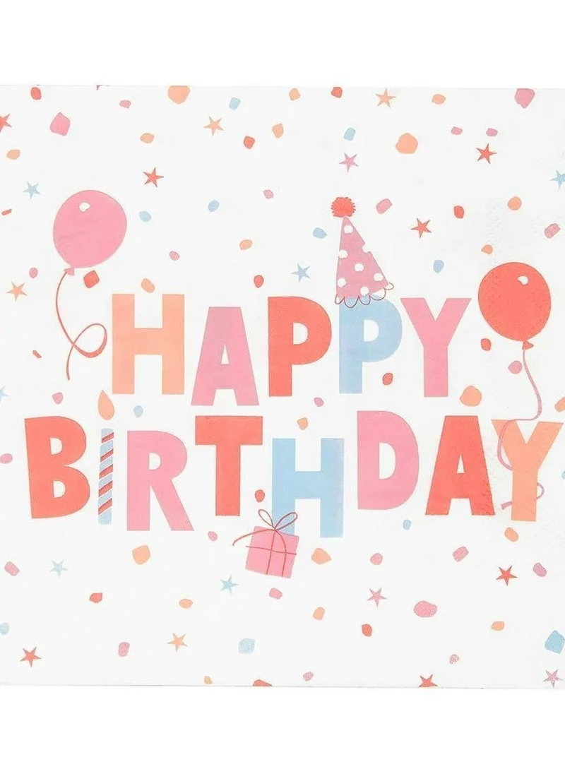 Talking Tables Pastel Happy Birthday Paper Party Napkins