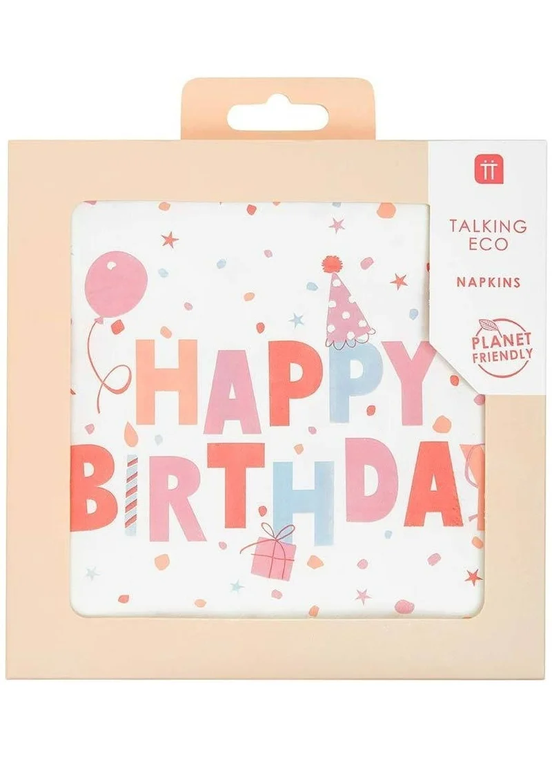 Talking Tables Pastel Happy Birthday Paper Party Napkins