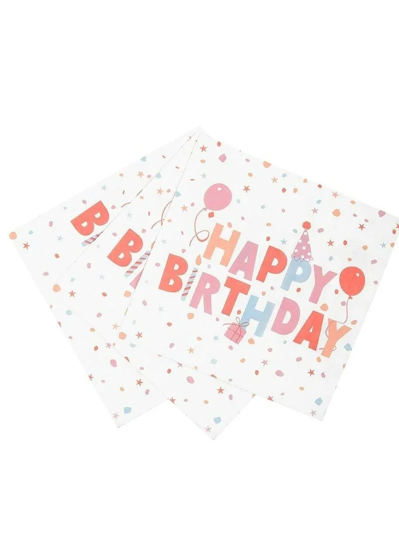 Talking Tables Pastel Happy Birthday Paper Party Napkins