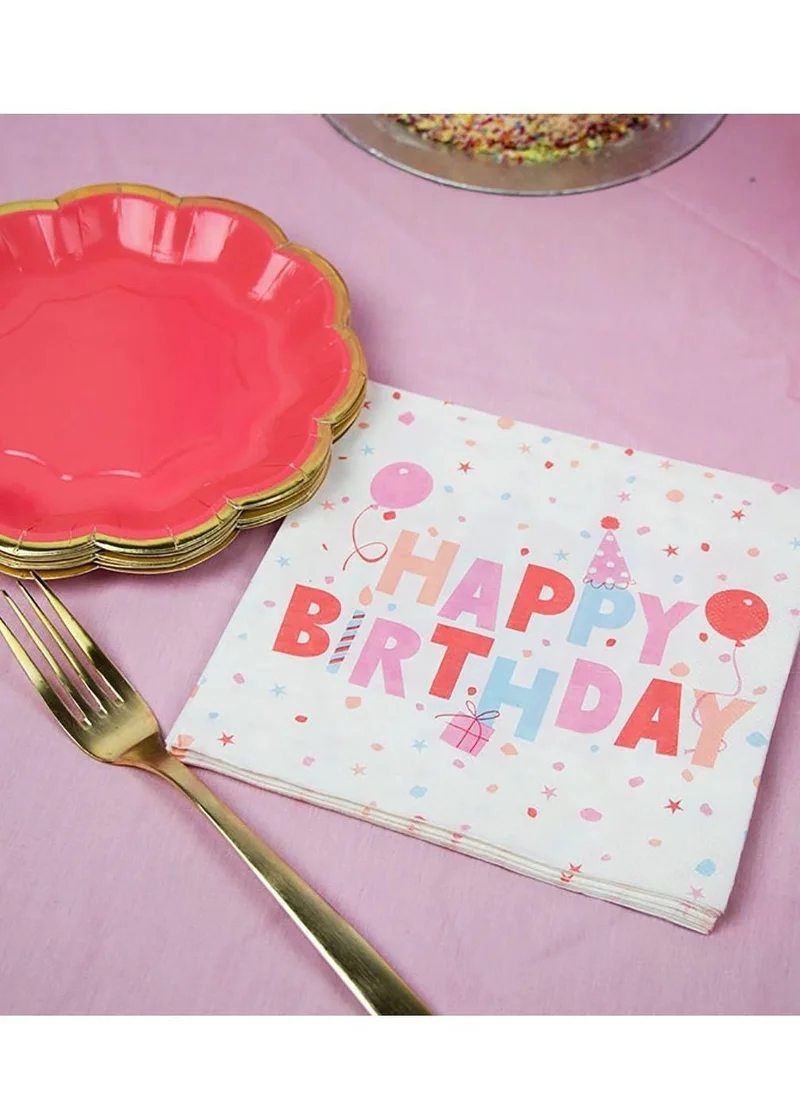 Talking Tables Pastel Happy Birthday Paper Party Napkins