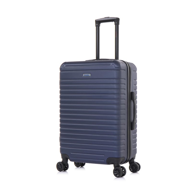 InUSA DEEP Luggage with GEL Handle | Spacious Traveling Suitcases, Travel Suitcase with Dual Spinner Wheels and Studs | 24 Inch Medium Hardside Luggage | Blue - Image 1