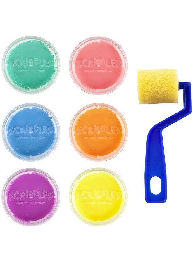 Scribbles Roller Kit, Kid Safe, Permanent Finger Paint, 7 Piece Set, Neon - Image 2