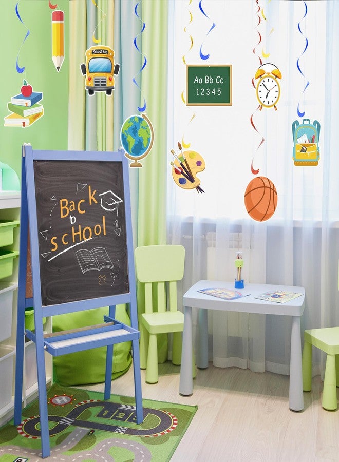 UNIIDECO 48PCS Back to School Hanging Swirl Decorations & Cutouts for Classroom, Office, Home or Party - Multicolored, Cartoon, School Theme - Wall, Window, Scrapbook - Plastic, Single Use - Image 5