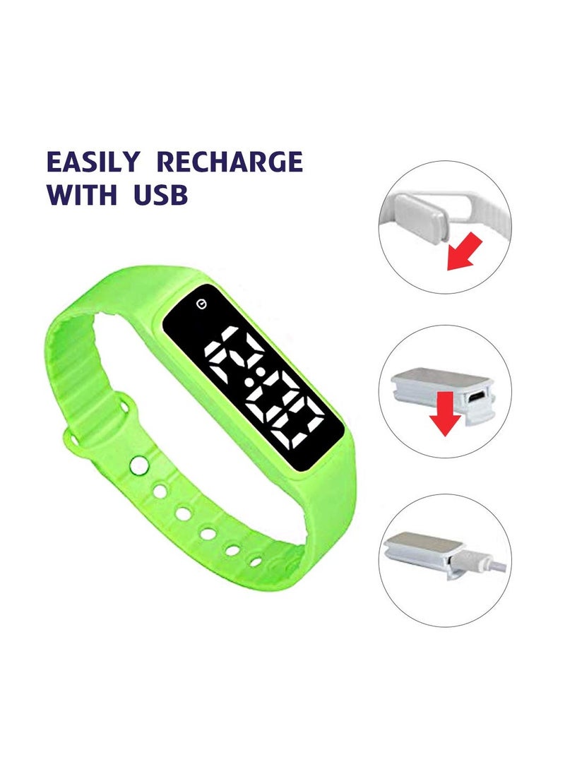 KASTWAVE - Sensory Wrist Timer for Kids, Rechargeable Waterproof Students Teacher Simple Reminder Watch with Silent Alarm Clock Wristband, Green - Image 1