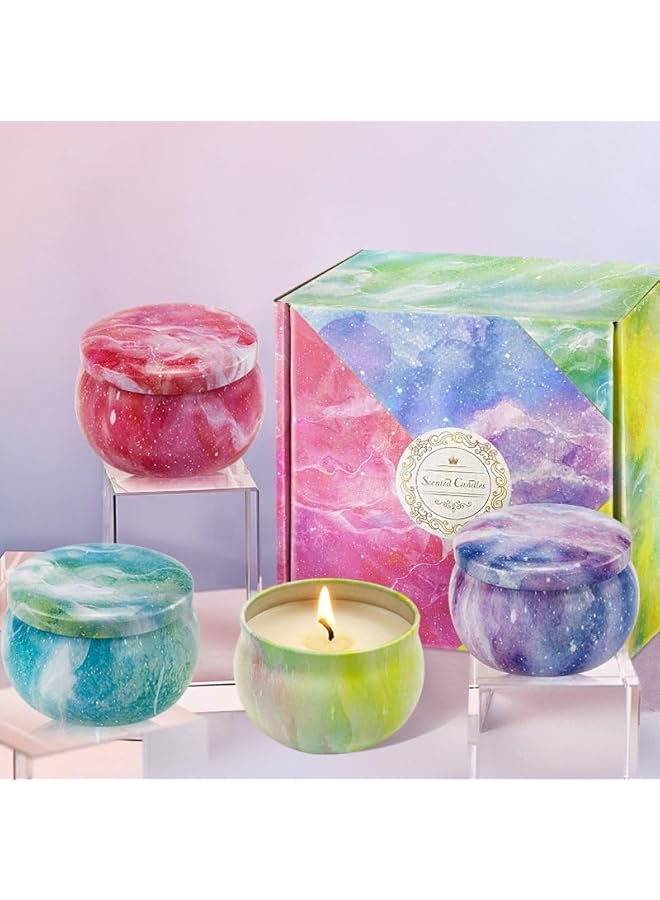 Green Tiger 4 Pcs Aromatherapy Candle, Scented Candles Gift Set, Soy Wax Aromathrapy Candles for Stress Relief, for Home Scented, Birthday, Christmas, Thanksgiving, Mother's Day, Phantom Color Style - Image 5