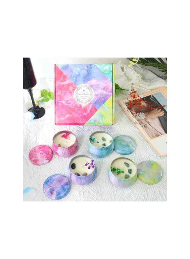 Green Tiger 4 Pcs Aromatherapy Candle, Scented Candles Gift Set, Soy Wax Aromathrapy Candles for Stress Relief, for Home Scented, Birthday, Christmas, Thanksgiving, Mother's Day, Phantom Color Style - Image 3