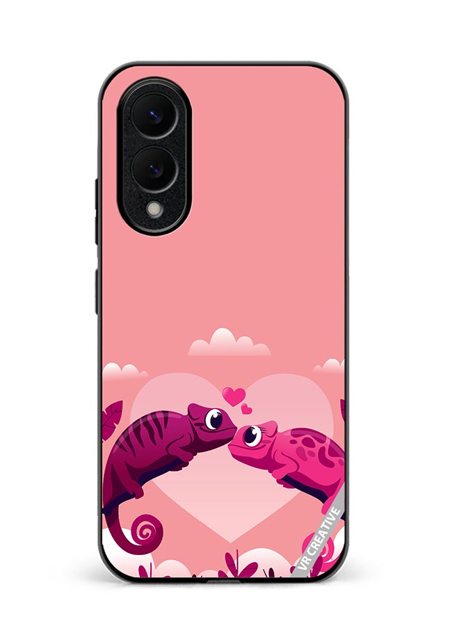 VR CREATIVE Protective Case Cover For Samsung Galaxy S25 Edge Love Chameleons Design Multicolour