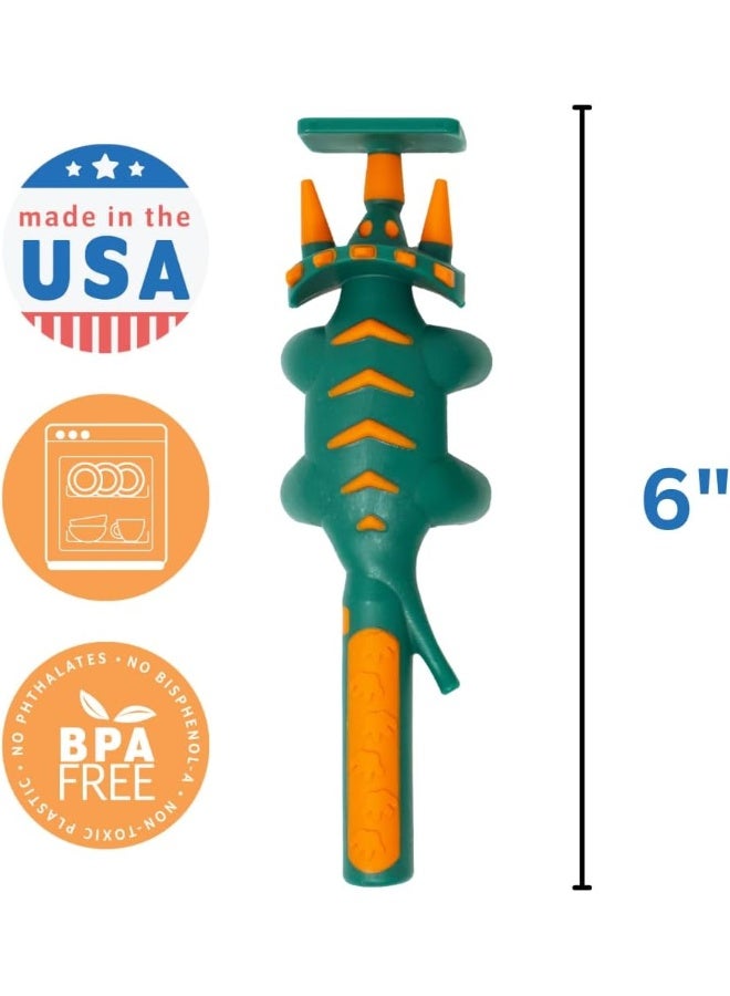 كونستركتيف إيتينج Plate and Utensils Set - Made in USA - Toddler Dinnerware, Kids Dinnerware and Utensils Set for Ages 1-3, Toddler Utensils 2 and 3 Year Old, Divided Toddler Plates (Dinosaur) - Image 5