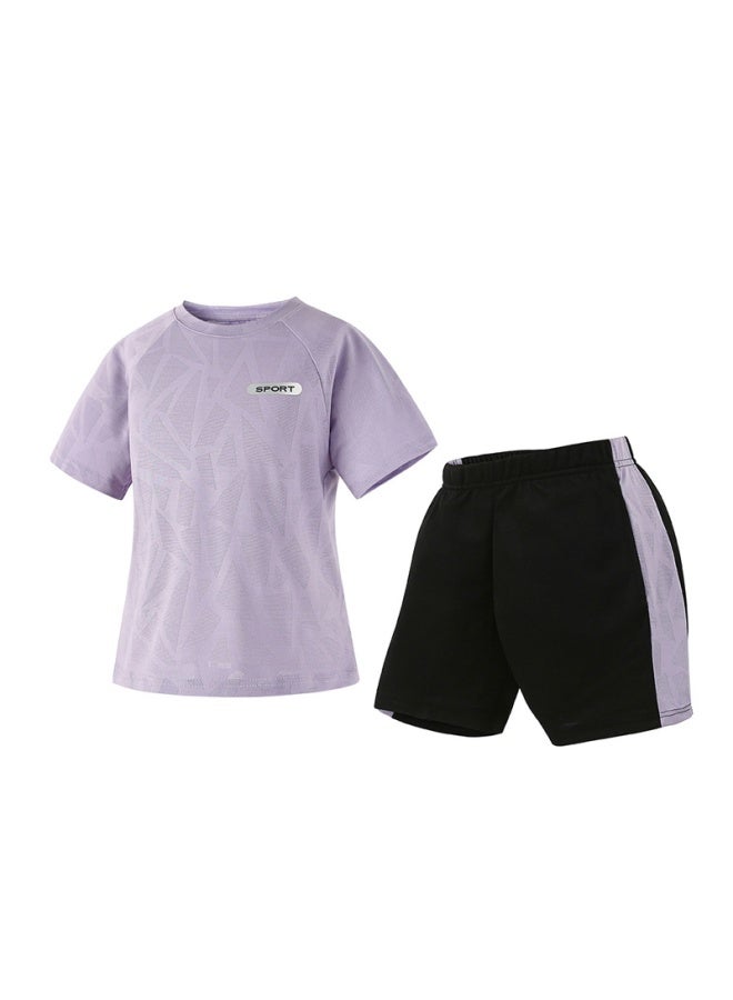 Summer New Children's Short-sleeved Shorts Suit Girls Quick-drying Two-piece Children's Sports Clothing