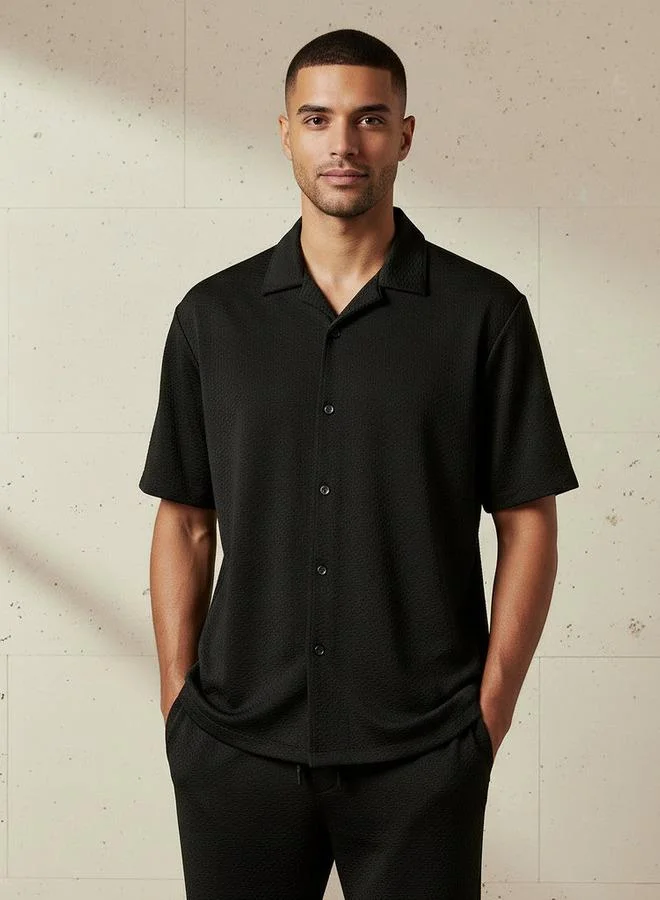 Splash FAV Textured Shirt and Trousers Set