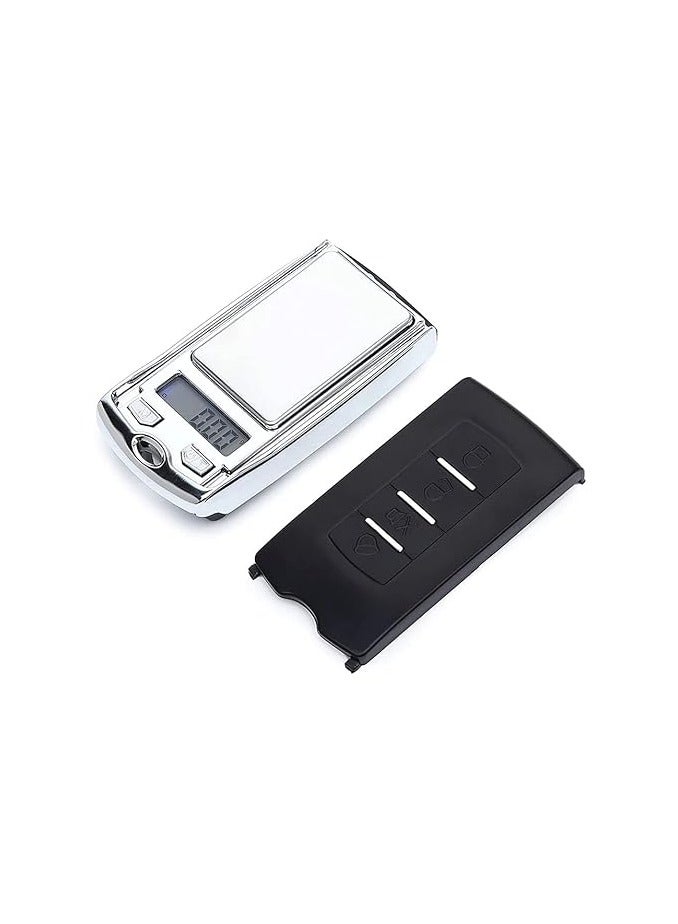 Mini ELECDON 200 G / 0.01G Mini Digital Pocket Scale, Precision Mini Portable Gram Scale with Ring Keychain, Multi-Function Car Key Shape Electronic Scale for Jewelry, Food (Silver) - Image 1