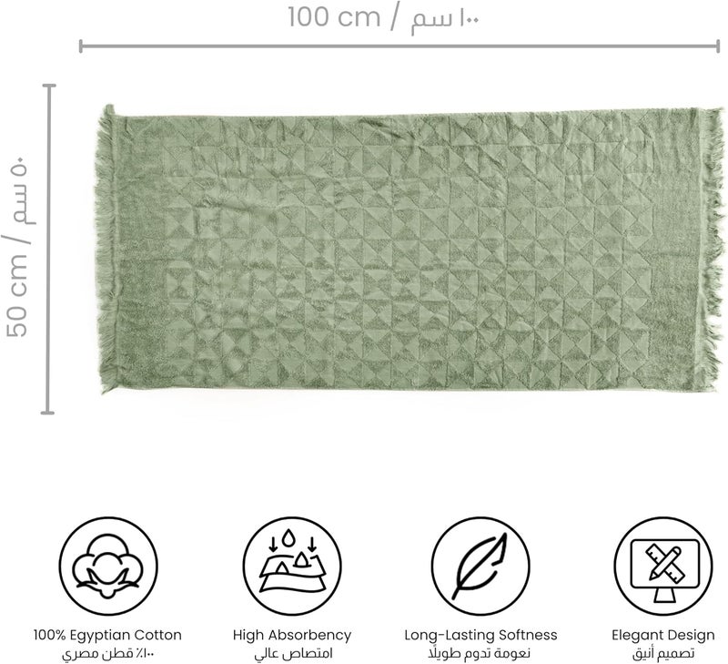 Ariika Granada faceTowel Earthy green (set of 2) 100 x 50 cm - Made out of 100% Giza 86 Egyptian cotton Soft, durable, and stylish. - Image 5