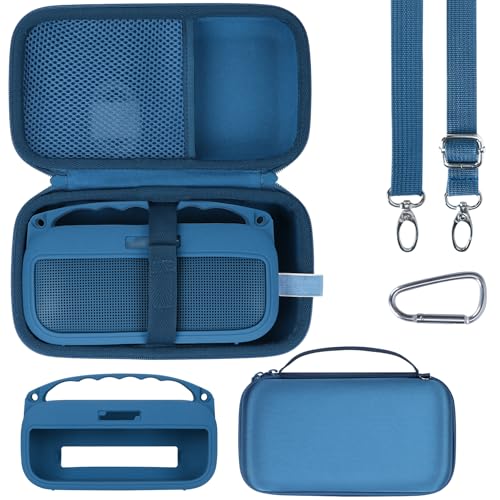 Lebakort Storage Case Kits Compatible with Bose SoundLink Flex 2nd Gen/Bose SoundLink Flex Portable Speaker (Blue Dusk Silicone Cover + Hard Case) - Image 1