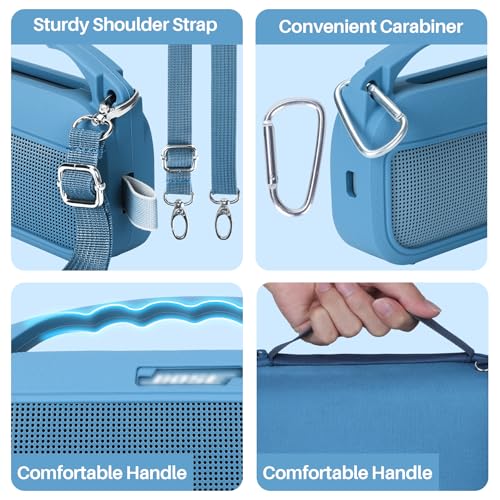 Lebakort Storage Case Kits Compatible with Bose SoundLink Flex 2nd Gen/Bose SoundLink Flex Portable Speaker (Blue Dusk Silicone Cover + Hard Case) - Image 5