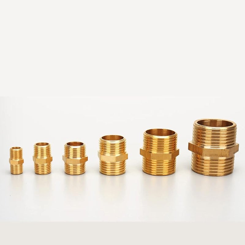 Brass Pipe Fitting 1 4 Inch Male to Male Hex Nipple Straight Connector - Image 5