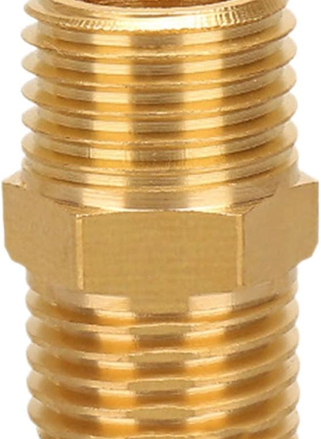 Brass Pipe Fitting 1 4 Inch Male to Male Hex Nipple Straight Connector - Image 2