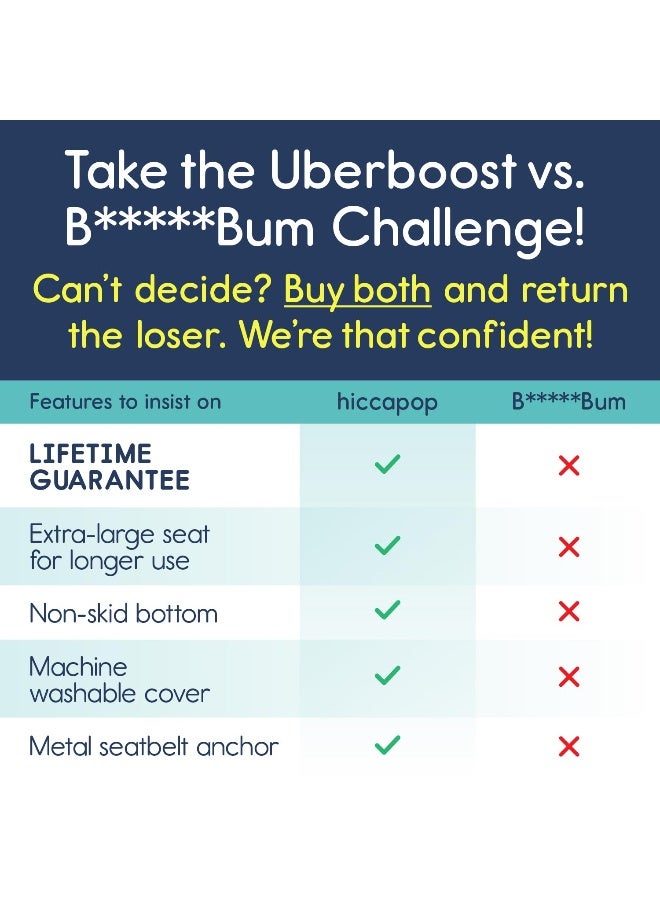 hiccapop مقعد سيارة هكابوب أوبر بوست القابل للنفخ | مقعد معزز ضيق بدون ظهر للسفر | مقعد معزز محمول للأطفال، الصغار، الأطفال | وردي/أسود - Image 3