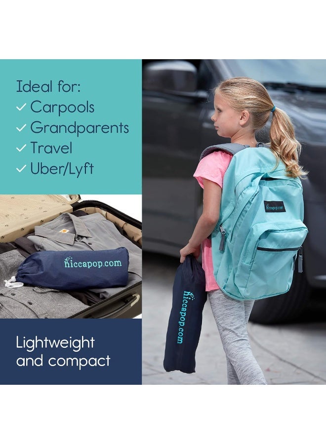 hiccapop مقعد سيارة هكابوب أوبر بوست القابل للنفخ | مقعد معزز ضيق بدون ظهر للسفر | مقعد معزز محمول للأطفال، الصغار، الأطفال | وردي/أسود - Image 4