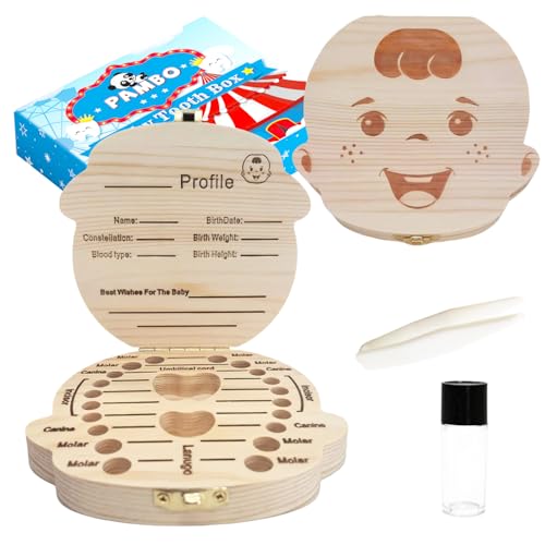 PAMBO Baby Tooth Fairy Box Keepsake For Lost Tooth Boys| Tooth Holder for Kids | Baby Shower & Birthday Gifts - Image 1