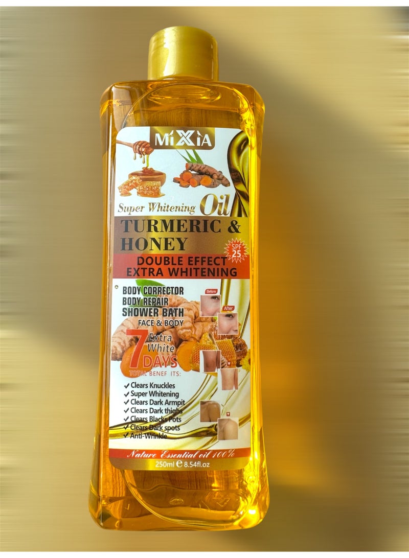 MIXIA Turmeric & Honey Oil Shower Bath – Extra Whitening Body Corrector, 250ml - Image 2