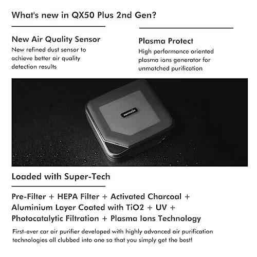 Reffair QX50 Plus Car Air Purifier (3rd Gen)|Advanced Photocatalytic 7 Stage Filtration|Plasma Ions|Air Quality Indicator|Suitable for SUVs & Large Vehicles, Multicolor - Image 4