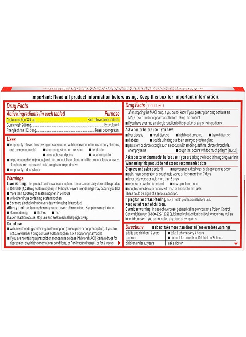 Sudafed Sinus Pressure & Nasal Congestion Mucus Relief 24 Tablets  - Image 4